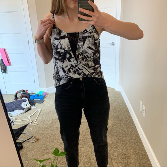 Black and white abstract print cami - Noisy May size XS - Picture 4 of 12